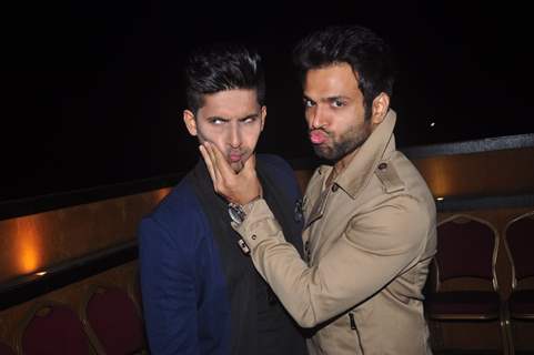 Ravi Dubey and Rithvik Dhanjani make funky face for the camera at the Birthday Bash