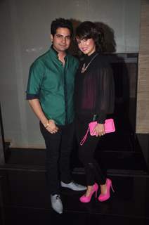 Karan Mehra and Nisha Rawal pose for the media at Ravi Dubey's Birthday Bash