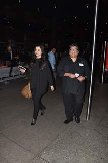 Simone Singh was snapped with her husband at Airport