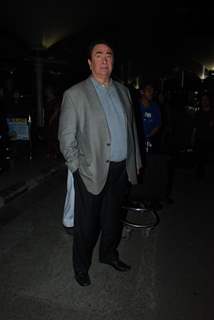 Randhir Kapoor poses for the media at Airport