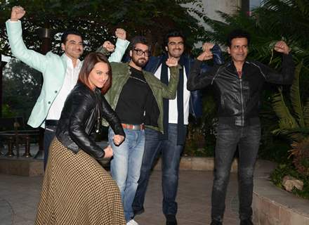 Team of Tevar was snapped during the Promotions in Delhi