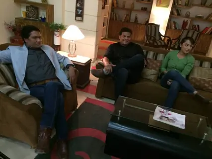 Aditya Srivastava, Dayanand shetty, Ansha Sayed and Shivaji Satam during the shoot of CID+ Adaalat