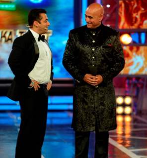 Puneet Issar during his eviction in Bigg Boss 8