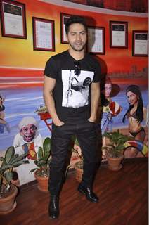 Varun Dhawan poses for the media at the Promotions of Badlapur on 93.5 Red FM