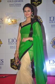 Divyanka Tripathi poses for the media at Lion Gold Awards