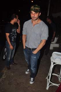 Sohail Khan poses for the media Outside Olive