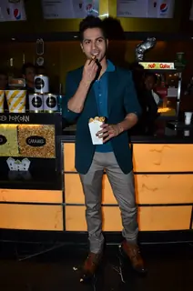 Varun Dhawan Enjoys some Pop-corn at the Music Launch of Badlapur