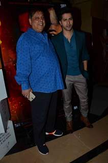 Varun Dhawan poses with father David Dhawan at the Song Launch of Badlapur