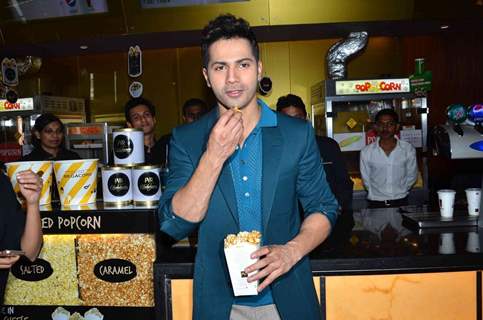 Varun Dhawan was snapped enjoying popcorn at the Song Launch of Badlapur