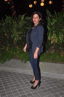 Zoya Akhtar poses for the media at Farah Khan's Birthday Bash