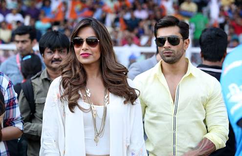 Bipasha Basu and Karan Singh Grover were seen at the CCL Match