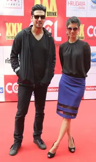 Zayed Khan and Tena Desae at the CCL Match Between Mumbai Heroes and Veer Maratha