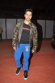 Varun Dhawan poses for the media at Umang Police Show