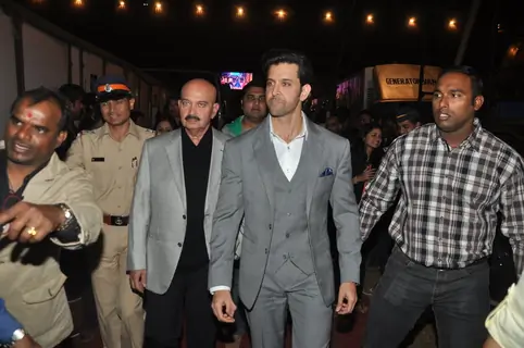 Hrithik Roshan and Rakesh Roshan were snapped at Umang Police Show