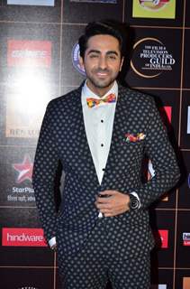 Ayushmann Khurrana poses for the media at Star Guild Awards