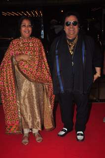 Bappi Lahiri poses with wife at the Launch of Hera Pheri 3