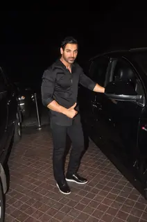 John Abraham poses for the media at the Launch of Hera Pheri 3