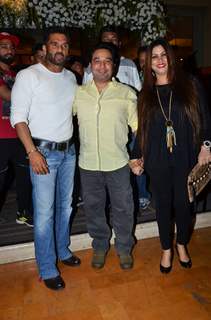 Suniel Shetty and Ahmed Khan pose for the media at the Launch of Hera Pheri 3