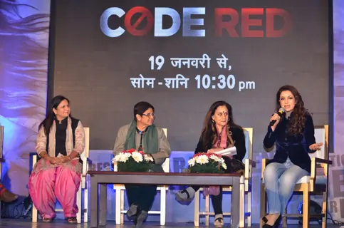 Tisca Chopra interacts with the audience during the Code Red Panel Discussion