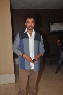 Irrfan Khan poses for the media at Jazbaa Script Reading Session