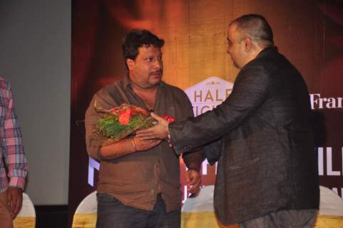 Tigmanshu Dhulia being felicitated at My French Film Festival India 2015