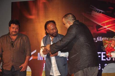 Ketan Mehta being felicitated at My French Film Festival India 2015