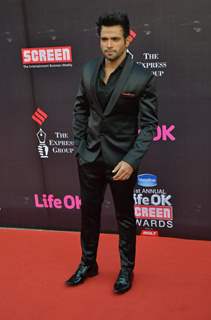 Rithvik Dhanjani poses for the media at 21st Annual Life OK Screen Awards Red Carpet