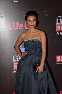 Patralekha poses for the media at 21st Annual Life OK Screen Awards Red Carpet