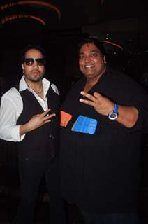 Ganesh Acharya poses with Mika Singh at the Launch of the Movie Hey Bro