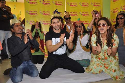 Team of Badlapur during the Promotions on Radio Mirchi