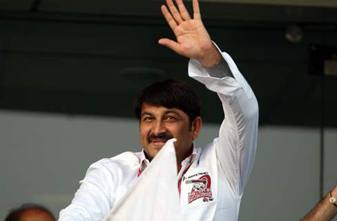 Manoj Tiwari was snapped at Mumbai Heroes Vs Kerala Strikers Match