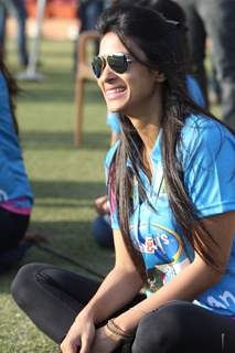 Barkha Bisht Sengupta was snapped at Mumbai Heroes Vs Kerala Strikers Match