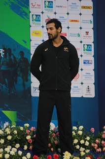 John Abraham was snapped at Standard Chartered Mumbai Marathon 2015