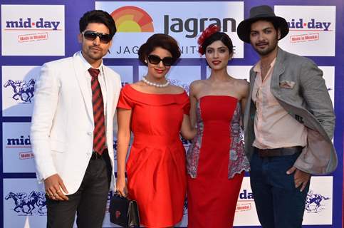 Celebs pose for the media at Mid Day Race