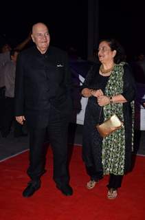 Prem Chopra with his wife at Kush Sinha's Wedding Reception