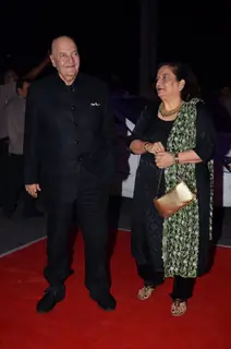 Prem Chopra with his wife at Kush Sinha's Wedding Reception