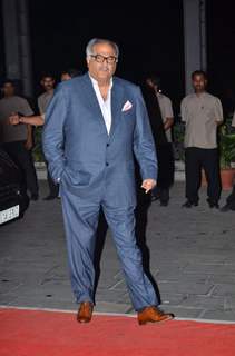 Boney Kapoor poses for the media at Kush Sinha's Wedding Reception
