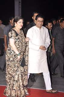 Raj Thackeray was snapped at Kush Sinha's Wedding Reception