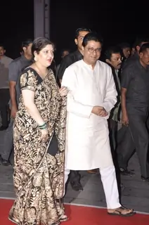 Raj Thackeray was snapped at Kush Sinha's Wedding Reception