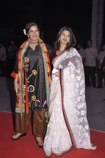 Shabana Azmi was snapped at Kush Sinha's Wedding Reception