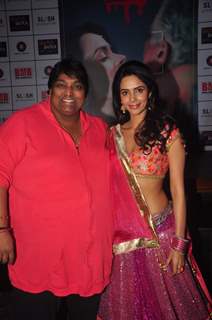 Mallika Sherawat and Ganesh Acharya pose for the media at the Music Launch of Dirty Politics