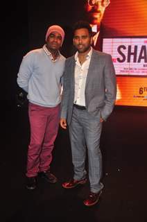 Bosco Martis and Caesar Gonsalves pose for the media at the Music Launch of Shamitabh