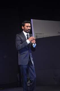 Dhanush interacts with the audience at the Music Launch of Shamitabh