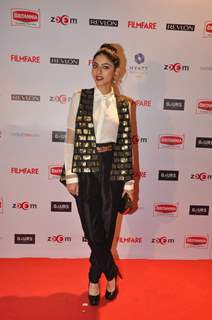 Sapna Pabbi poses for the media at Filmfare Nominations Bash