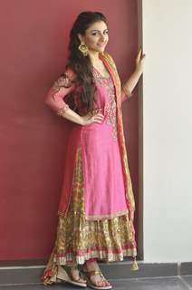 Soha Ali Khan poses for the media at her Mehendi Ceremony