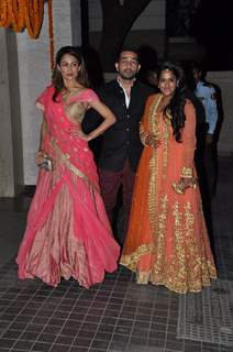 Celebs pose for the media at Soha Ali Khan and Kunal Khemu's Wedding Reception