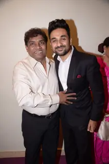 Johny Lever and Vir Das pose for the media at Weirdass Pajama Event