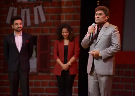 Johny Lever interacts with the audience at Weirdass Pajama Event