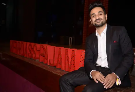 Vir Das smiles for the camera at Weirdass Pajama Event