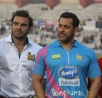 Salman Khan and Sohail Khan was snapped at Mumbai Heroes Match at CCL